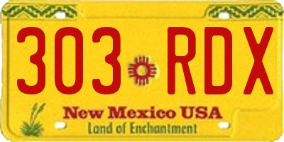 NM license plate 303RDX