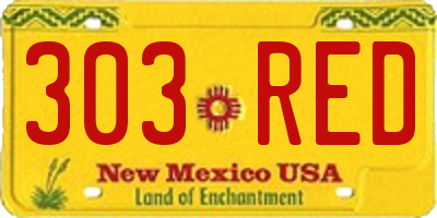 NM license plate 303RED