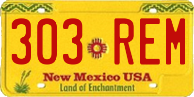NM license plate 303REM