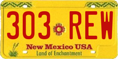 NM license plate 303REW