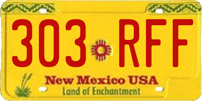 NM license plate 303RFF