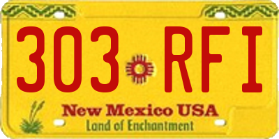 NM license plate 303RFI