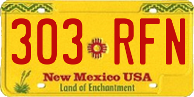 NM license plate 303RFN