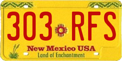 NM license plate 303RFS