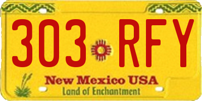 NM license plate 303RFY