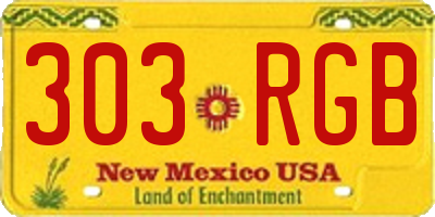 NM license plate 303RGB