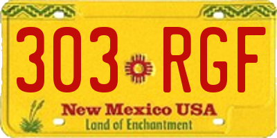 NM license plate 303RGF