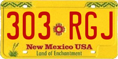 NM license plate 303RGJ