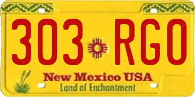 NM license plate 303RGO