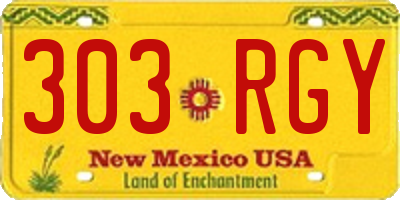 NM license plate 303RGY