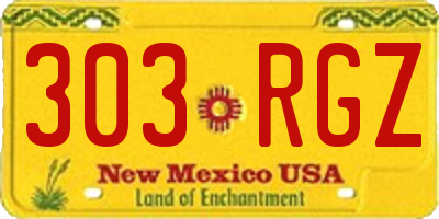 NM license plate 303RGZ