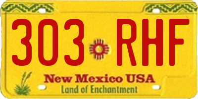 NM license plate 303RHF
