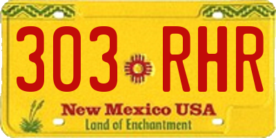 NM license plate 303RHR