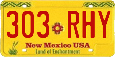 NM license plate 303RHY