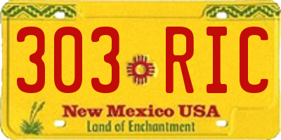 NM license plate 303RIC