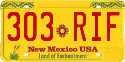NM license plate 303RIF