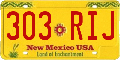 NM license plate 303RIJ