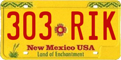 NM license plate 303RIK