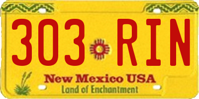 NM license plate 303RIN