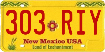 NM license plate 303RIY
