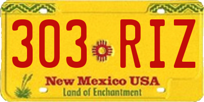 NM license plate 303RIZ