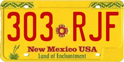 NM license plate 303RJF