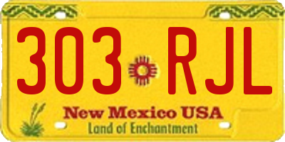 NM license plate 303RJL