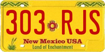 NM license plate 303RJS