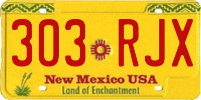 NM license plate 303RJX