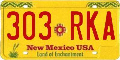 NM license plate 303RKA