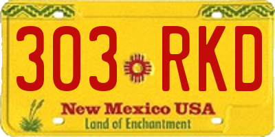NM license plate 303RKD