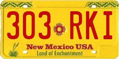 NM license plate 303RKI