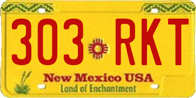 NM license plate 303RKT