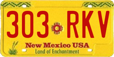 NM license plate 303RKV