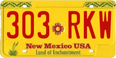 NM license plate 303RKW
