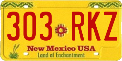 NM license plate 303RKZ