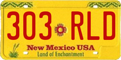 NM license plate 303RLD