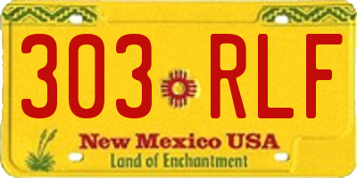 NM license plate 303RLF