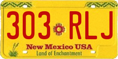NM license plate 303RLJ