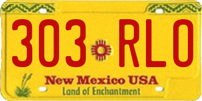NM license plate 303RLO