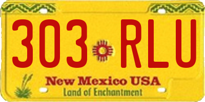 NM license plate 303RLU