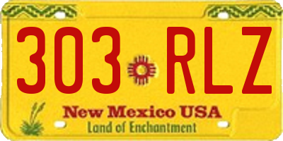 NM license plate 303RLZ