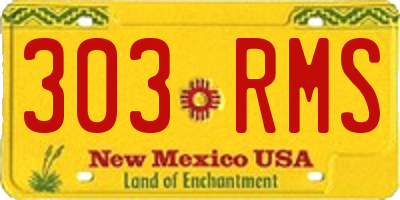 NM license plate 303RMS