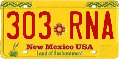 NM license plate 303RNA