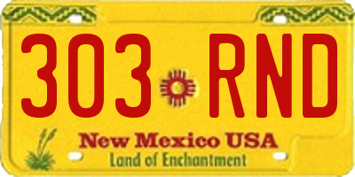 NM license plate 303RND