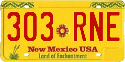 NM license plate 303RNE
