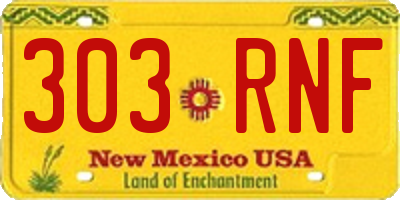 NM license plate 303RNF