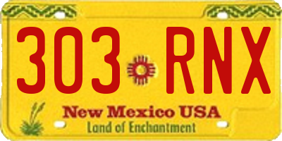 NM license plate 303RNX