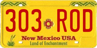 NM license plate 303ROD