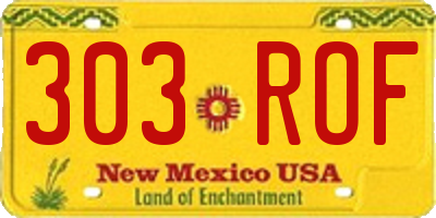 NM license plate 303ROF